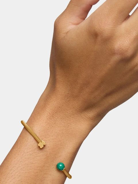 Tous bransoletka pozłacana z malachitem ICON MESH damska 1004507840
