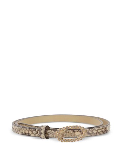 Valentino Garavani snakeskin-effect crystal-embellished belt - Neutrals - zdjęcie produktu nr 1