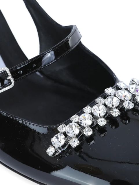 Jimmy Choo 85mm Belinda crystal-embellished slingback pumps - Black