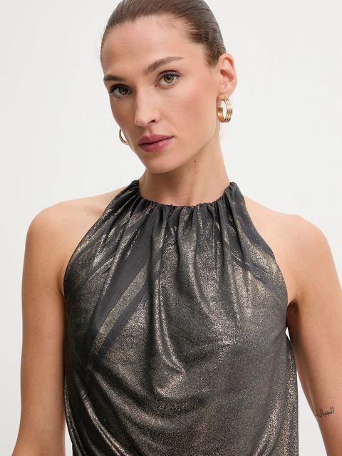 Diesel sukienka D-KARAM-LONG kolor złoty maxi dopasowana A18559.0NKCU