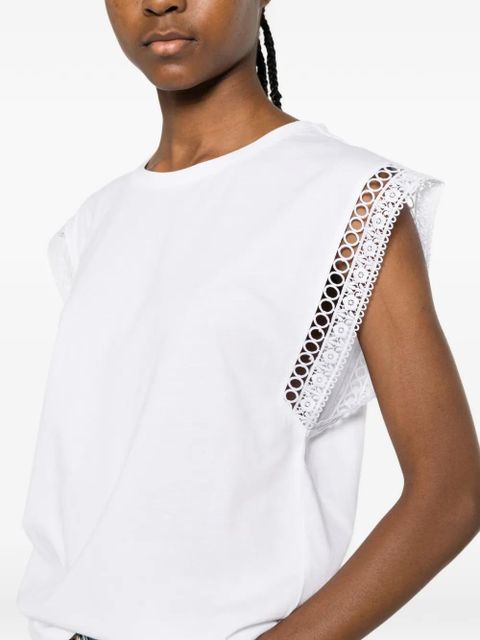 TWINSET lace-trim T-shirt - White
