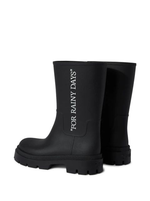 Off-White slogan-print boots - Black