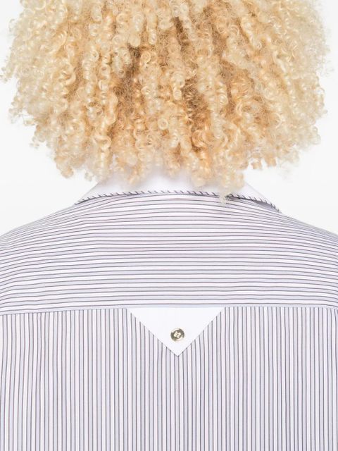 SANDRO striped contrast-collar shirt - Neutrals