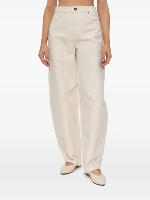 Self-Portrait tapered-leg jeans - White