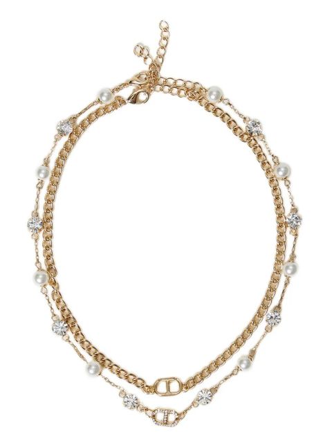 TWINSET Oval T rhinestone-embellished necklace - Gold - zdjęcie produktu nr 1