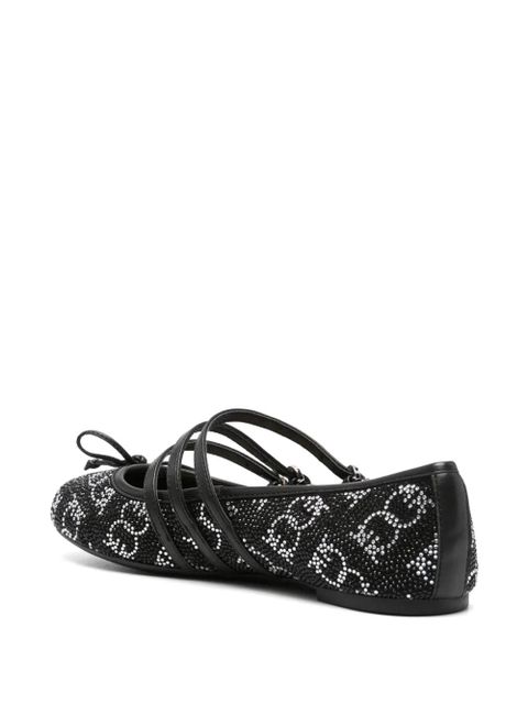PINKO crystal-embellished ballet flats - Black
