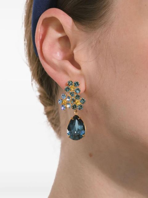 Jennifer Behr Lauretta crystal-flower pear-drop earrings - Gold - zdjęcie produktu nr 2