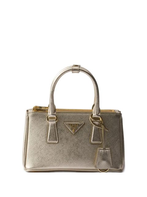 Prada mini Galleria leather triangle-logo tote bag - Gold - zdjęcie produktu nr 1