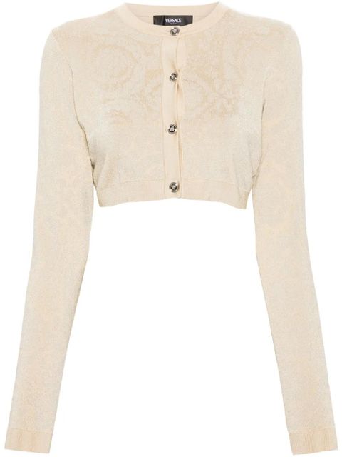 Versace Barocco lurex cropped cardigan - Neutrals - zdjęcie produktu nr 1