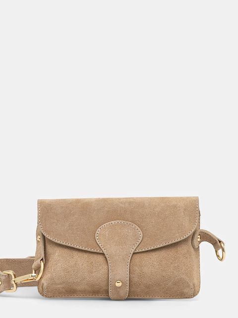 Answear.LAB torebka zamszowa kolor beżowy - zdjęcie produktu nr 1