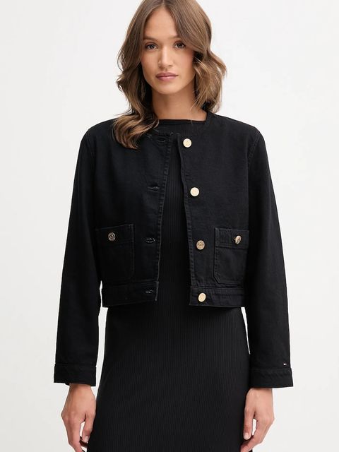 Tommy Hilfiger kurtka bawełniana kolor czarny przejściowa WW0WW46772 - zdjęcie produktu nr 1