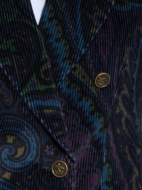 ETRO corduroy double-breasted blazer - Blue