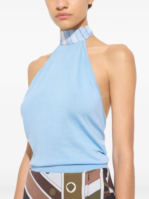 PUCCI silk detail top - Blue