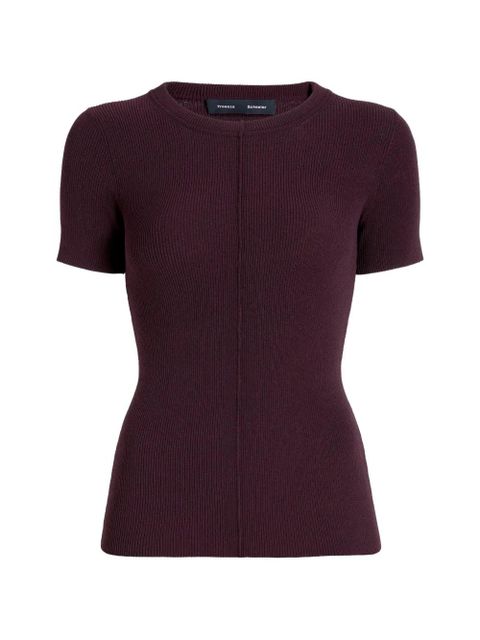 Proenza Schouler Sky ribbed-knit T-shirt - Purple - zdjęcie produktu nr 1