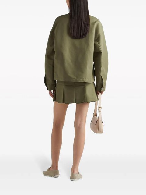 Prada triangle-logo canvas miniskirt - Green