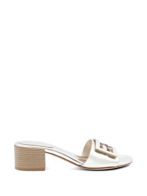 FENDI Baguette platinum logo sandals - Silver - zdjęcie produktu nr 1