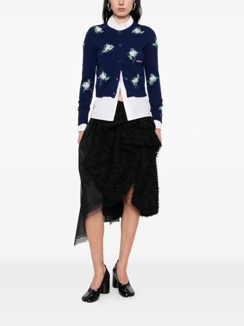 SHUSHU/TONG floral embroidery cardigan - Blue - zdjęcie produktu nr 2