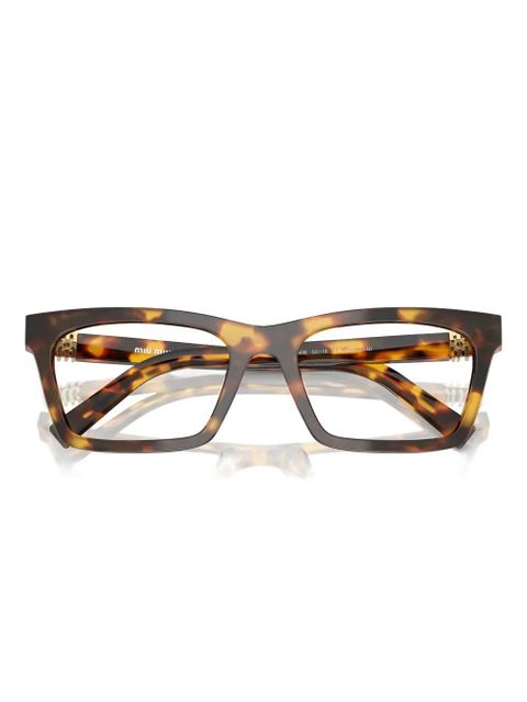 Miu Miu Eyewear tortoiseshell rectangle glasses - Brown