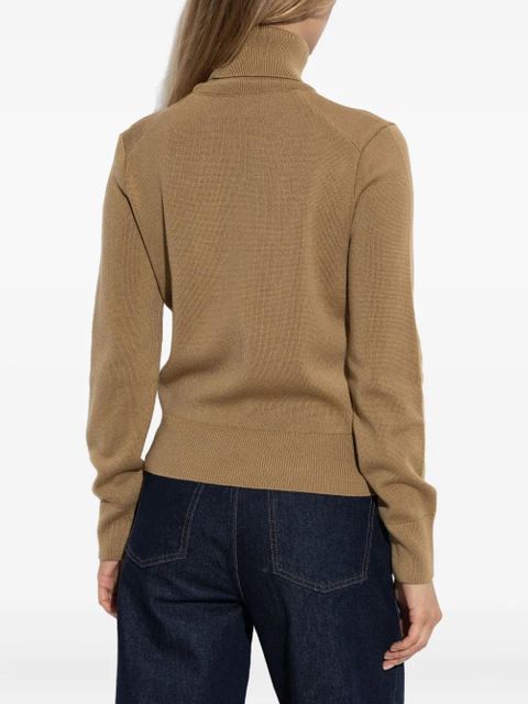 AMI Paris logo-embroidery turtleneck sweater - Neutrals - zdjęcie produktu nr 2