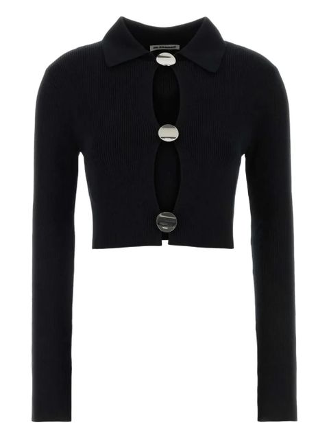 Jil Sander button polo-collar cardigan - Black - zdjęcie produktu nr 1