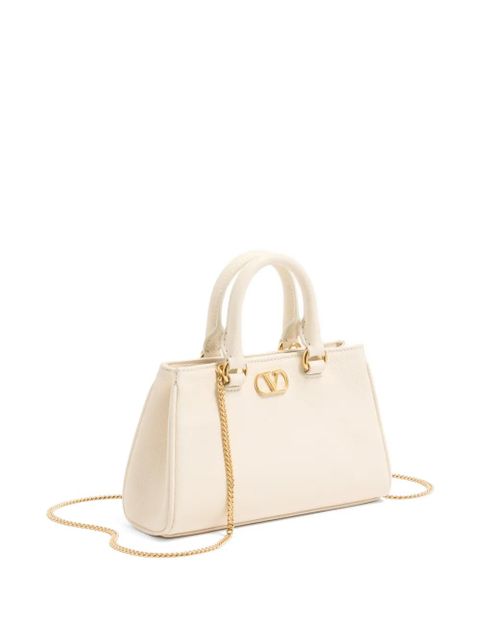 Valentino Garavani mini VLogo Signature bag in grainy calfskin - Neutrals