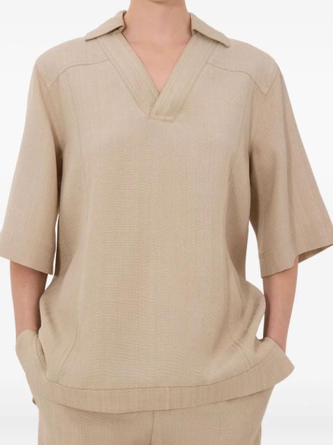 LouLou de Saison Ermo open neck top - Neutrals