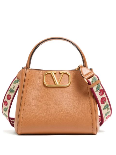 Valentino Garavani medium Alltime grained VLogo-signature tote bag - Brown - zdjęcie produktu nr 1