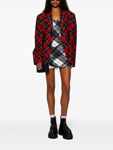 Jean Paul Gaultier strapped tartan dress - Black