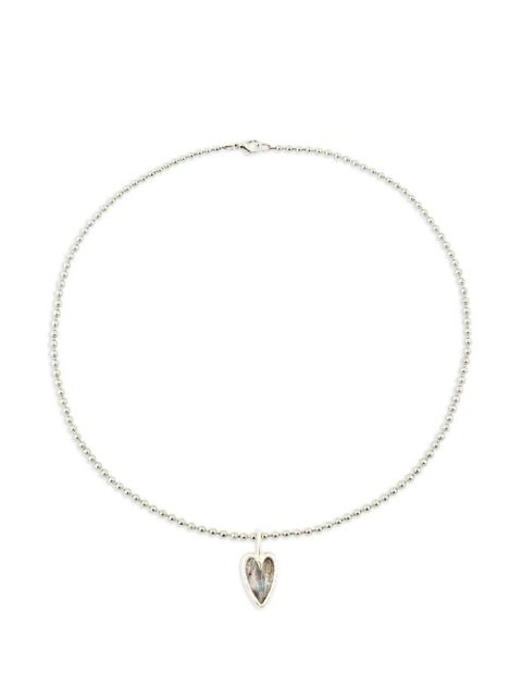 Poison Drop Lab heart rainbow glass pendant necklace - Silver - zdjęcie produktu nr 1