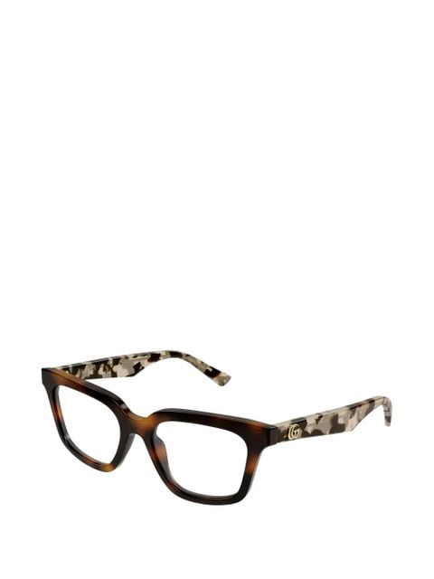 Gucci Eyewear tortoiseshell-effect square-frame glasses - Brown - zdjęcie produktu nr 2