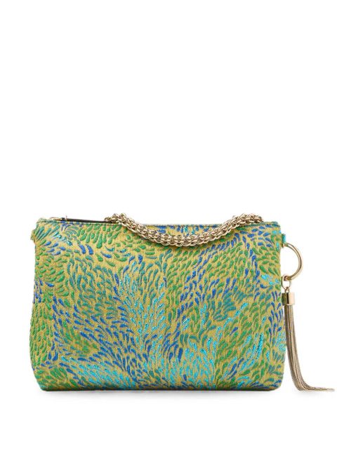 Jimmy Choo Callie jacquard-patterned clutch bag - Green - zdjęcie produktu nr 1
