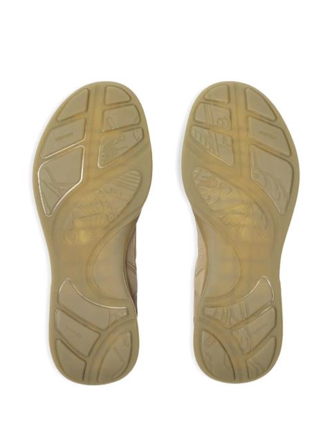 Burberry Matrix logo-embroidered lace-up sneakers - Brown