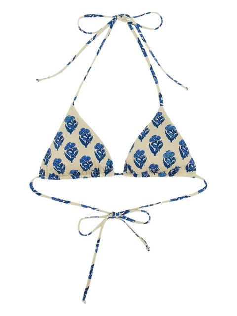MC2 Saint Barth floral-print bikini top - Neutrals - zdjęcie produktu nr 1