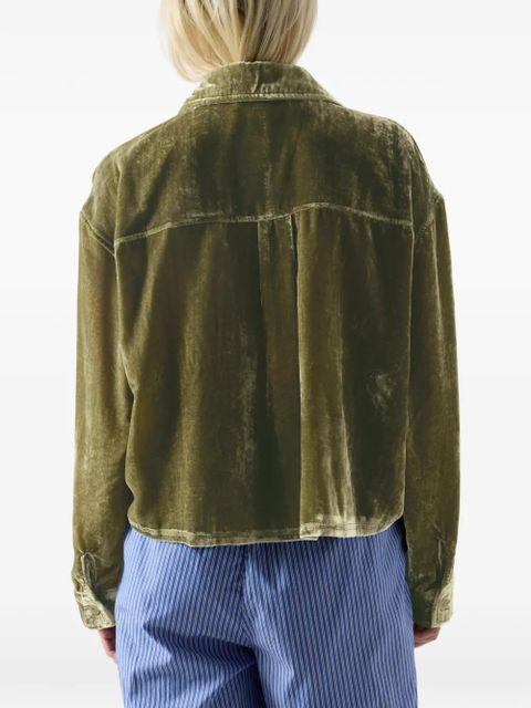 American Vintage Ankaz velvet shirt - Green