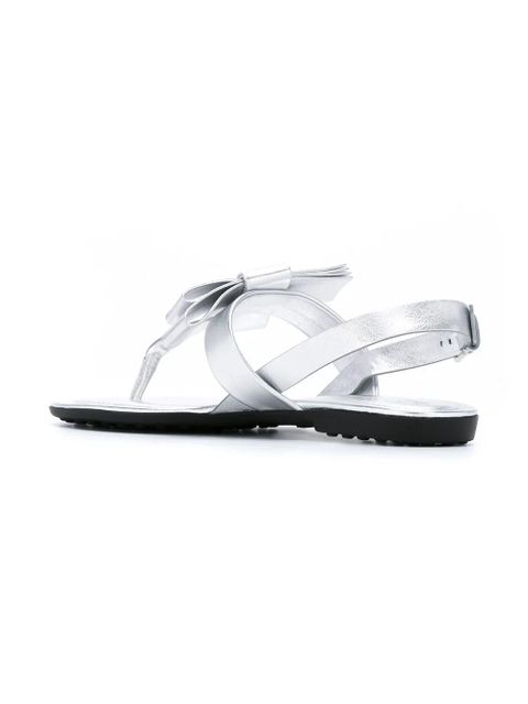 Tod's bow detail metallic sandals