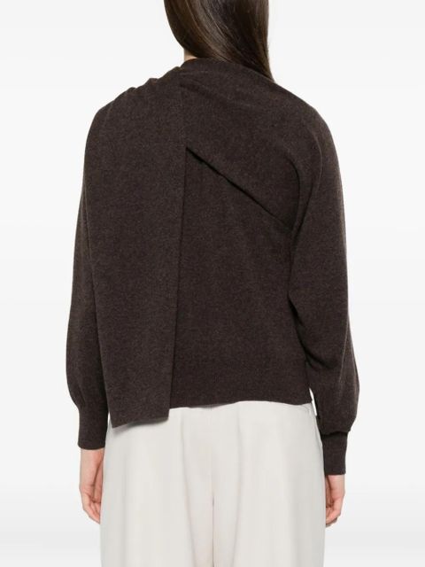 Ferragamo asymmetric button-up cardigan - Brown