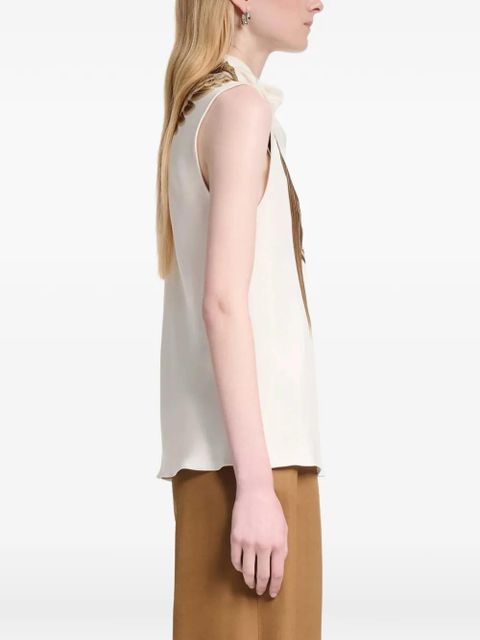 Altuzarra Arlie draped goose print blouse - Neutrals
