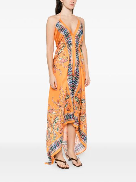 ETRO paisley halter midi dress - Orange - zdjęcie produktu nr 2