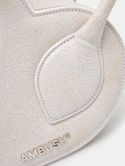 AMBUSH torebka Crackle Heart Top Handle Bag kolor szary BWNP028F24LEA0010100