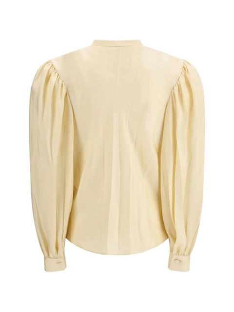 Gucci ruffled silk twill shirt - Neutrals - zdjęcie produktu nr 2