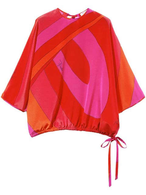 PUCCI Iride-print silk top - Red - zdjęcie produktu nr 1