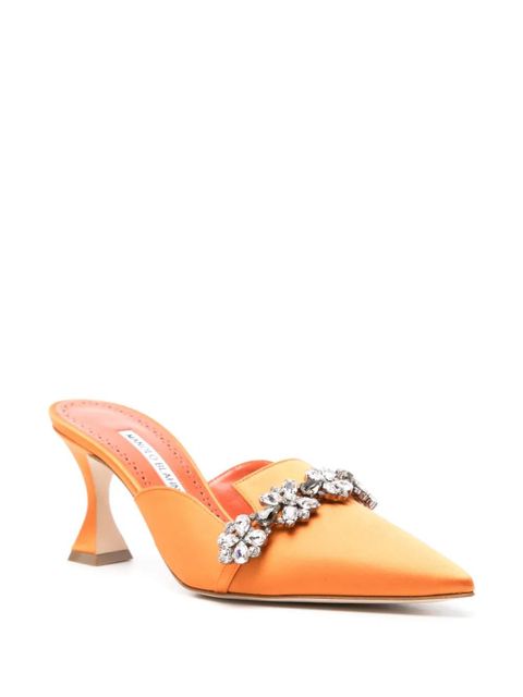 Manolo Blahnik 75mm Permu mules - Orange