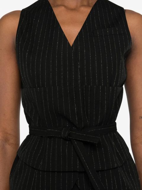 Alexander McQueen striped layered waistcoat - Black