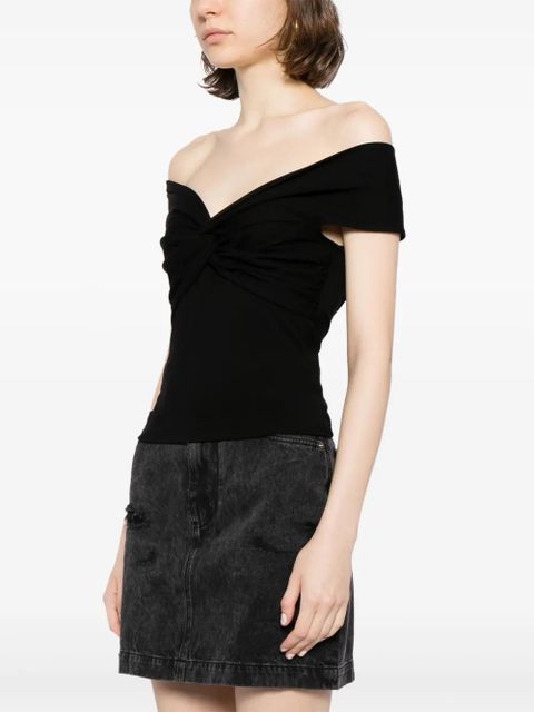 Reformation Ezlynn off-shoulder top - Black - zdjęcie produktu nr 2