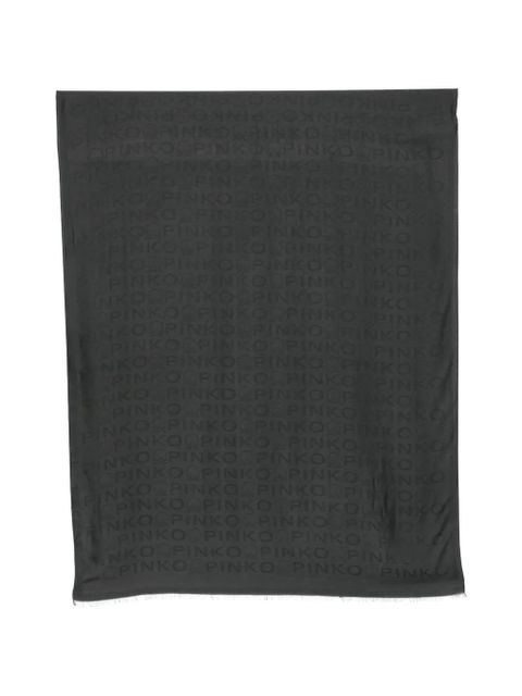 PINKO logo frayed scarf - Black - zdjęcie produktu nr 1