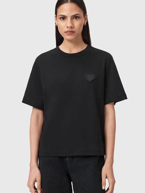 AllSaints t-shirt bawełniany damski kolor czarny W205JC - zdjęcie produktu nr 1