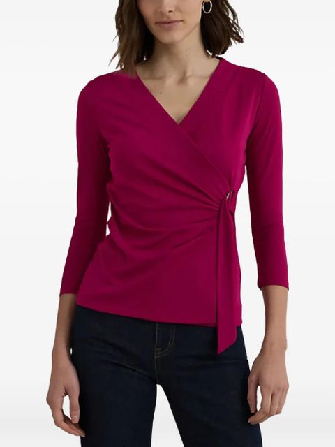 Lauren Ralph Lauren wrap-belted knitted blouse - Pink