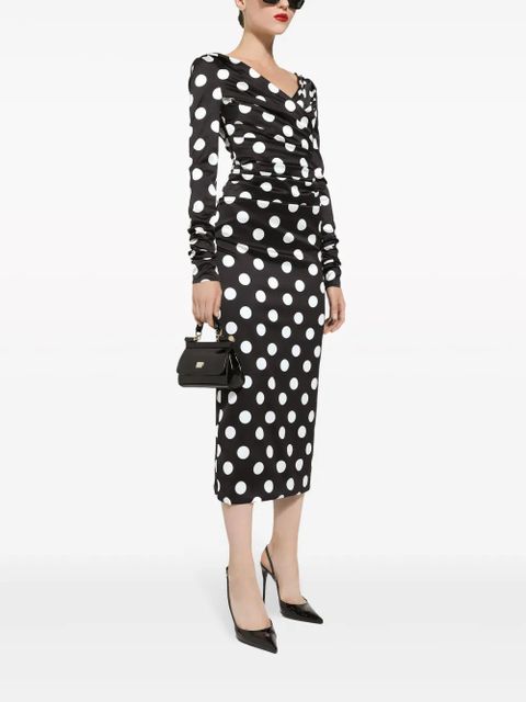Dolce & Gabbana polka dot-print satin dress - Black - zdjęcie produktu nr 2