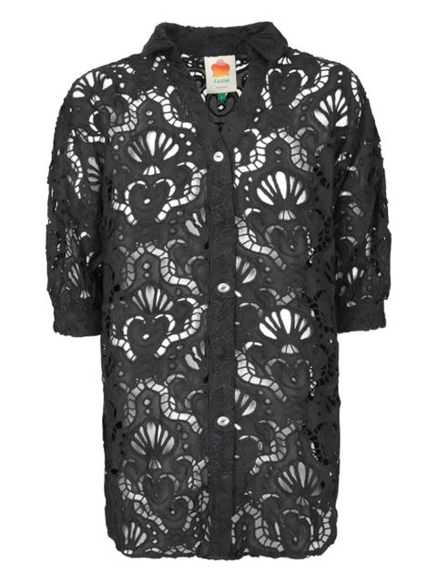 FARM Rio openwork-design button-up top - Black - zdjęcie produktu nr 1