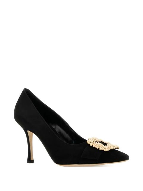 Manolo Blahnik 90mm leather heeled pumps - Black - zdjęcie produktu nr 2